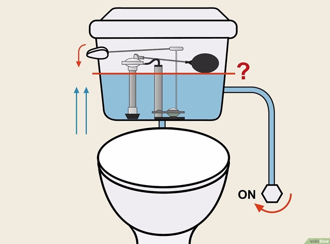 N&uacute;t nhấn xả nước bồn cầu bị hỏng xử l&yacute; bằng c&aacute;ch thay thế linh kiện